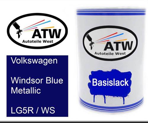 Volkswagen, Windsor Blue Metallic, LG5R / WS: 500ml Lackdose, von ATW Autoteile West.